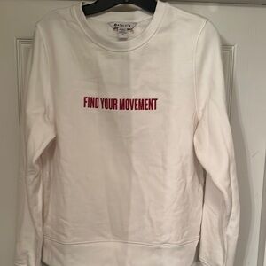 Athleta Fleece White Logo Sweatshirt